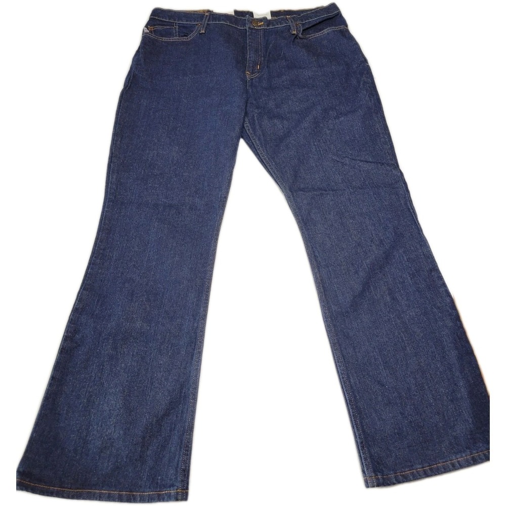 All American Clothing Ladies Jean Boot Cut Size 18A NWT Dark Wash Mid-rise Waist - Picture 2 of 9